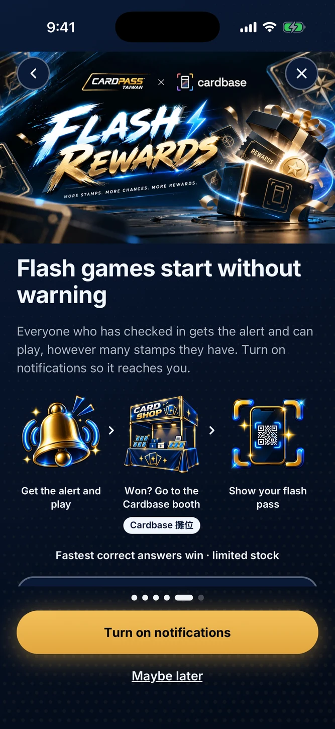 快閃通知導覽 App 示範畫面