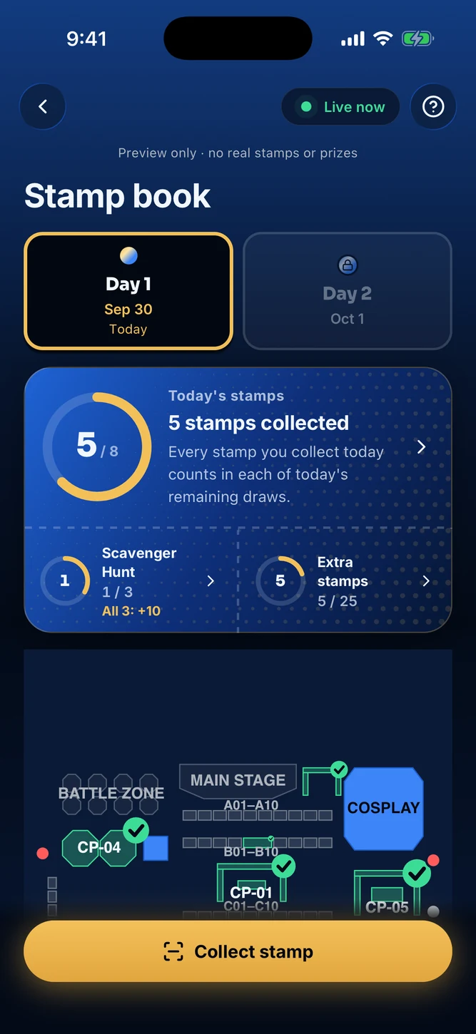 數碼印章冊 App 示範畫面